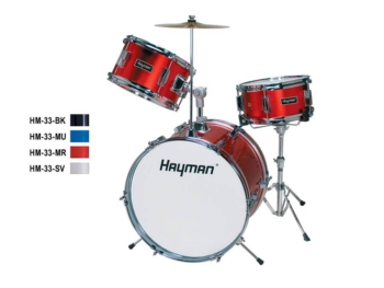 Batteria junior 3 pezzi, colore rosso metallizzato - Hayman