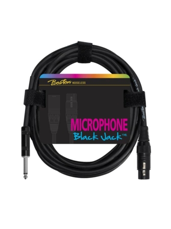 Cavo microfonico, 1x XLR F 3 poli - 1x Jack M mono, 5,00m, nero - Boston