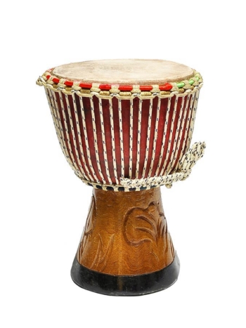 Small djembe Senegal, teak, pelle di capra, corde in nylon, circa 23x40cm - Kangaba