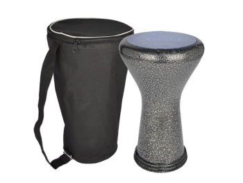 Darbuka (goblet drum), modello egiziano, 22x44cm, placcata in argento - Gawharet El Fan