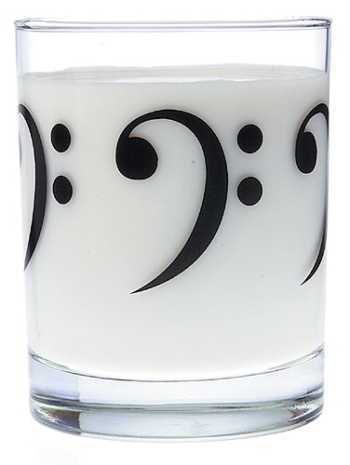 Clear Glass Tumbler: Bass Clef - AIM GIFTS