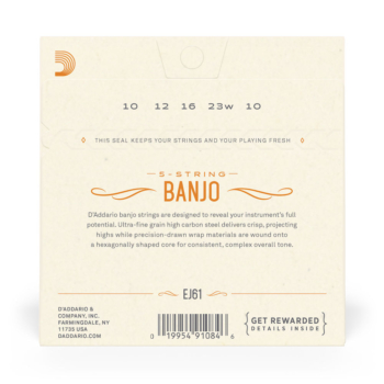 D'Addario EJ61 5-String Banjo Strings, Nickel, Medium 10-23 - D'Addario - immagine 3