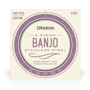 D'Addario EJS57 5-String Banjo Strings, Stainless Steel, Custom Medium, 11-22 - D'Addario - immagine 2