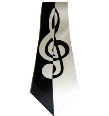 Contemporary Treble Clef Design Poly Tie - The Tie Studio