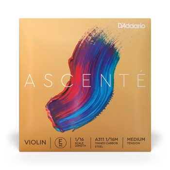 D'Addario Ascenté - Corda Mi per violino, scala 1/16, tensione media - Ascenté