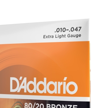 Corde D'Addario EJ10 in bronzo per chitarra acustica, Extra Light, 10-47 - D'Addario - immagine 4