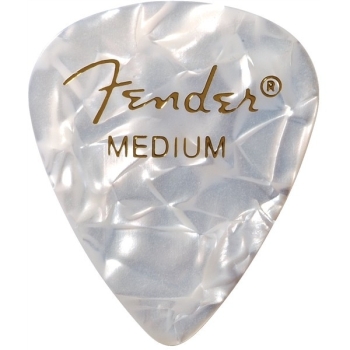 Plettri Premium Celluloid 351 Shape Medium White Moto Confezione da 12 - FENDER