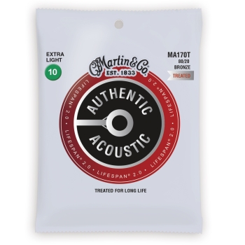 Authentic Acoustic Lifespan® 2.0, 80/20 Bronze, Extra Light - MARTIN