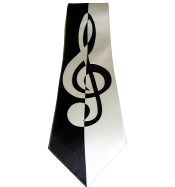 Contemporary Treble Clef Design Poly Tie - The Tie Studio - immagine 2