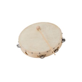 Tamburello in acero con pelle naturale  e piattelli 6" - SOUNDSATION