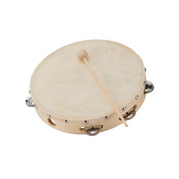 Tamburello in acero con pelle naturale  e piattelli 10" - SOUNDSATION