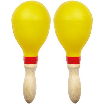 MAR 25 Maracas in plastica e legno Giallo - Eko Drums