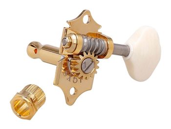 Meccaniche per chitarra, 3xL+ 3xR, rapporto 1:15, bottone crema butterbean, oro - Gotoh