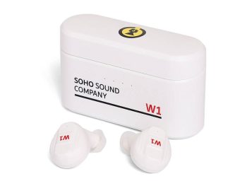 Cuffie auricolari Bluetooth TWS, microfono, powerbank, colore bianco - SOHO Sound Company