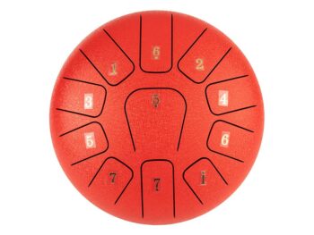 Steel tongue drum 10'', rosso, 11 note, Do Maggiore ionico - Hayman - immagine 3