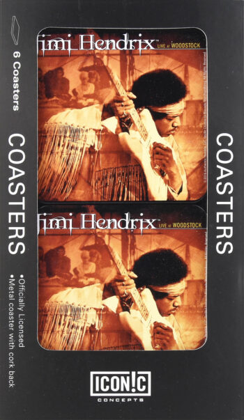 Jimi Hendrix - Live at Woodstock Tin Coaster Set - Iconic Concepts