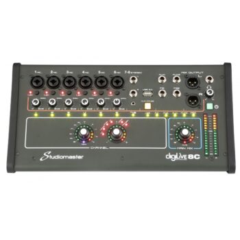 Mixer Digitale Ultracompatto a 8 canali e 2 Effect Bus con Telecomando - STUDIOMASTER