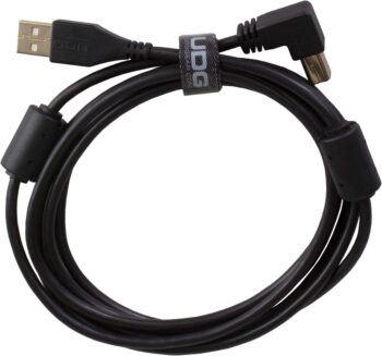 U95004BL - ULTIMATE AUDIO CABLE USB 2.0 A-B BLACK ANGLED 1M - UDG