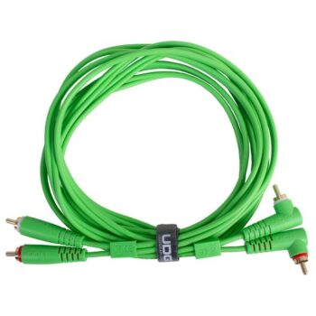 U97005GR - ULTIMATE AUDIO CABLE SET RCA STRAIGHT - RCA ANGLED GREEN - UDG